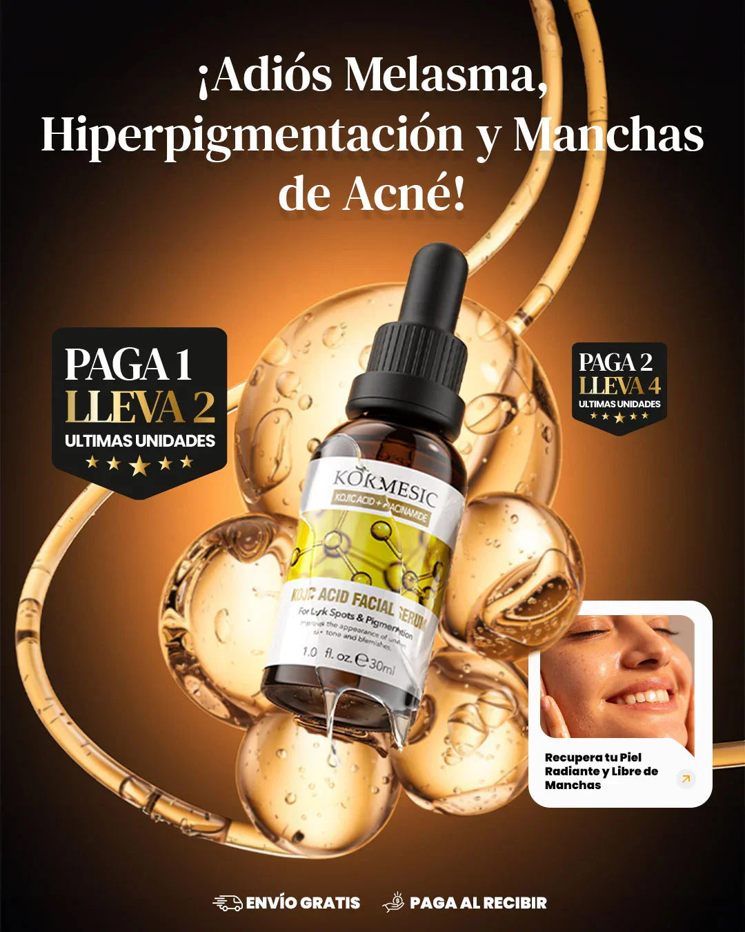 2X1 - SÉRUM ANTIMANCHAS DE ÁCIDO KÓJICO Y NIACINAMIDA